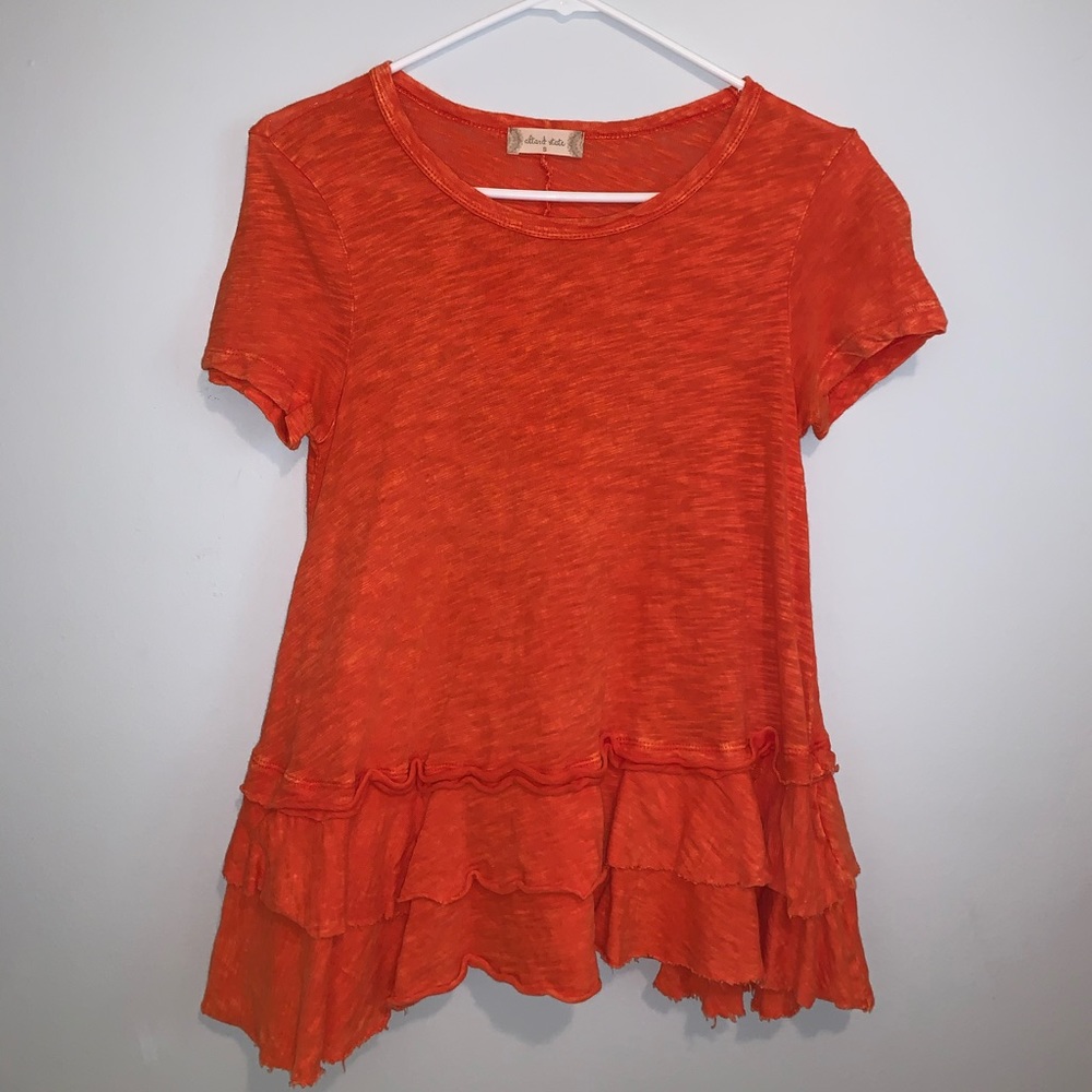 Orange Cute Ruffle Hem Top - Altard State